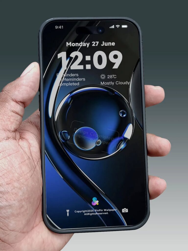 4K Abstract Blue Art Wallpaper Mockup: See how this design looks on a phone screen.